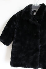 Wonder Kids Black Faux Fur Jacket | 2T