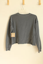 NEW Bixby Gray Cropped LS Shirt with Bear Graphic | XL