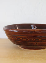 Mar-Crest Stoneware Brown Divided Serving Bowl