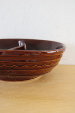 Mar-Crest Stoneware Brown Divided Serving Bowl