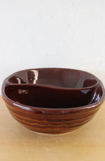 Mar-Crest Stoneware Brown Divided Serving Bowl