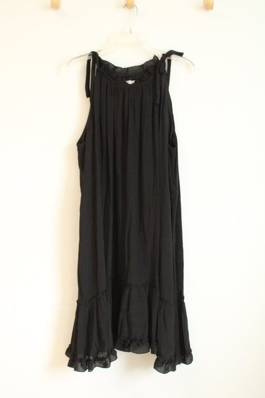 Signature By Robbie Bee Black Tiered Hemline Flowy Dress | XL