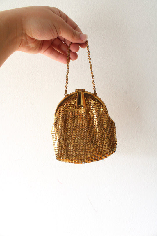 Vintage Whiting & Davis Mesh Gold Mini Purse