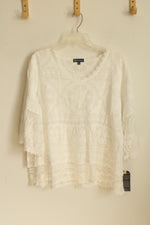 NEW Democracy Lace Embroidered Fit and Flare Top with Flare Sleeves | XXL