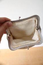 Whiting & Davis Mesh Silver Mini Coin Purse