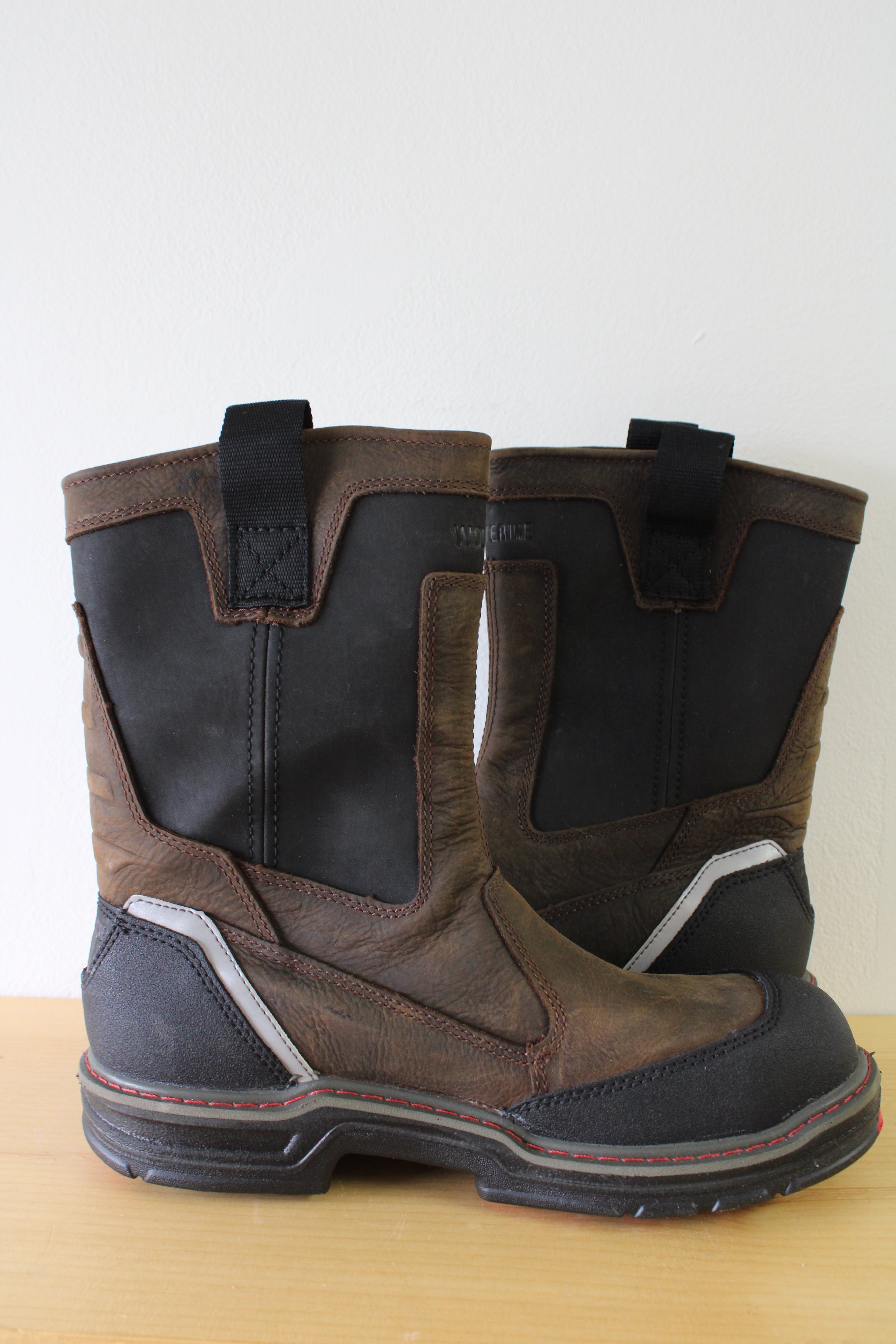 Wolverine Overman Brown Waterproof Multishox Brown Black Pull-On Boot | Size 8.5