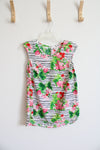 Merona Black & White Striped Pink Floral Tank | XS