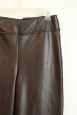NEW Hue Brown Faux Leather Straight Leg Pant | S