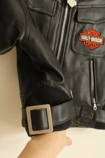 Vintage Harley-Davidson Children's Black Motorcycle Jacket with Wear | 4