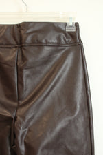 NEW Hue Brown Faux Leather Straight Leg Pant | S