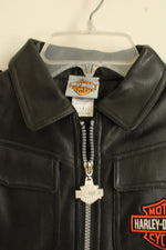 Vintage Harley-Davidson Children's Black Motorcycle Jacket with Wear | 4