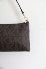 Michael Kors Jet Set Signature Brown Logo Mini Purse