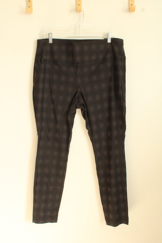 NEW Worthington Black and Gray Checkered Textured Pull on Skinny Pants | 16