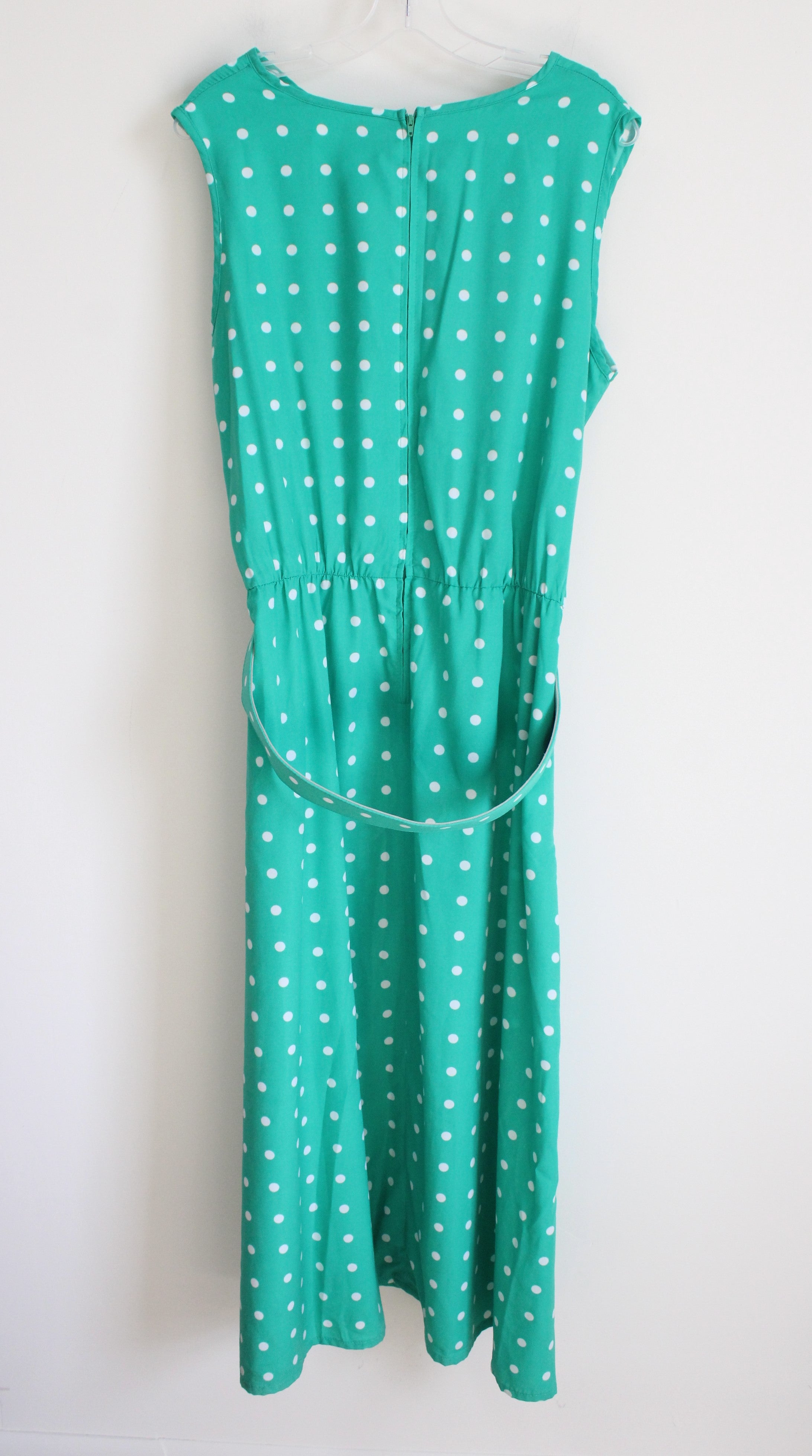 Vintage Blair Blue Polka Dot Belted Dress | L