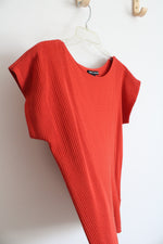 Cable & Gauge Orange Ribbed Knit Top | M