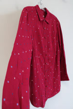 Talbots Magenta Pink Polka Dotted Blouse | Petite