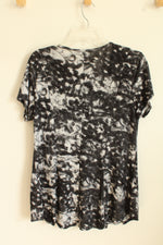 NEW Sammy and Joe Black and White Printed Flare Bottom SS Top | L