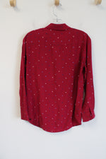 Talbots Magenta Pink Polka Dotted Blouse | Petite