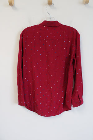 Talbots Magenta Pink Polka Dotted Blouse | Petite
