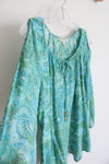 Studio Works Blue & Green Paisley Cold Shoulder Top | M Petite