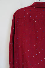 Talbots Magenta Pink Polka Dotted Blouse | Petite