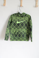 Nike Dri-Fit Black & Green Patterned Hoodie | 4T