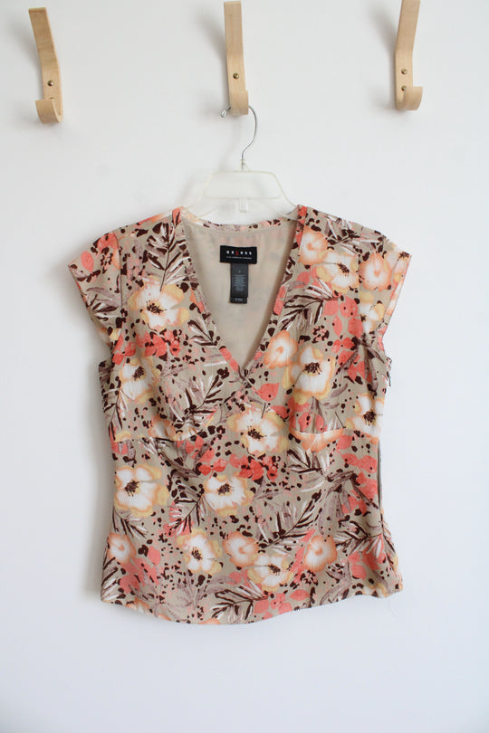 Axcess Peach & Yellow Floral Tan Top | 6