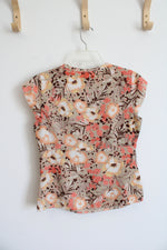 Axcess Peach & Yellow Floral Tan Top | 6