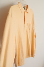 Lands' End Butter Yellow Regular Collared Henley Shirt | L