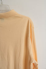 Lands' End Butter Yellow Regular Collared Henley Shirt | L