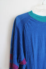 Union Bay Vintage Blue Purple & Green Long Sleeved Shirt | M