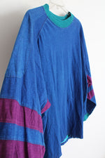 Union Bay Vintage Blue Purple & Green Long Sleeved Shirt | M