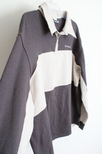 Columbia Gray & Beige Collared Fleece Lined Rugby Shirt | XXL