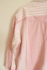 50's Swing Time Vintage Cotton Pink & White Striped Button Down Shirt | M