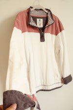 Fat Face The Airlie Cotton Pink & Purple 1/4" Zip Pullover Sweatshirt | 14