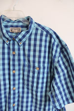 Duluth Trading Co. Two-Toned Blue Plaid Button Down Shirt | 2XL
