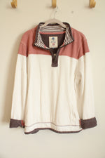 Fat Face The Airlie Cotton Pink & Purple 1/4" Zip Pullover Sweatshirt | 14