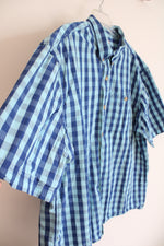 Duluth Trading Co. Two-Toned Blue Plaid Button Down Shirt | 2XL