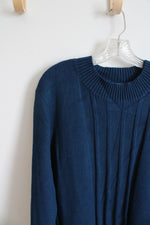 Jessica London Blue Long Sleeved Sweater Midi Dress | 26/28