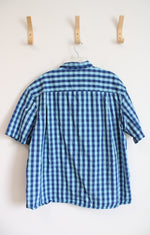 Duluth Trading Co. Two-Toned Blue Plaid Button Down Shirt | 2XL
