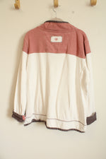 Fat Face The Airlie Cotton Pink & Purple 1/4" Zip Pullover Sweatshirt | 14