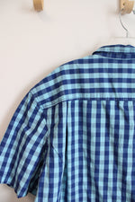 Duluth Trading Co. Two-Toned Blue Plaid Button Down Shirt | 2XL