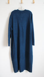 Jessica London Blue Long Sleeved Sweater Midi Dress | 26/28