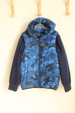 Under Armour Blue Camo Zip Front Layered Vest Jacket | S