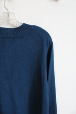 Jessica London Blue Long Sleeved Sweater Midi Dress | 26/28