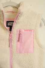 Lands' End Cream Pink Sherpa Vest | 6/7