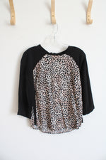 Cynthia Rowley Black Leopard Print Top | XS