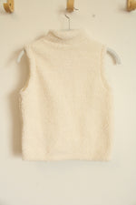 Lands' End Cream Pink Sherpa Vest | 6/7