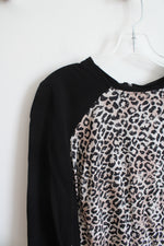 Cynthia Rowley Black Leopard Print Top | XS