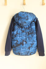 Under Armour Blue Camo Zip Front Layered Vest Jacket | S